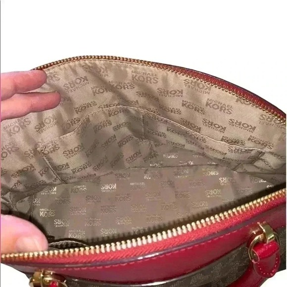 MICHAEL KORS Brown/Red Satchel - Picture 7 of 11